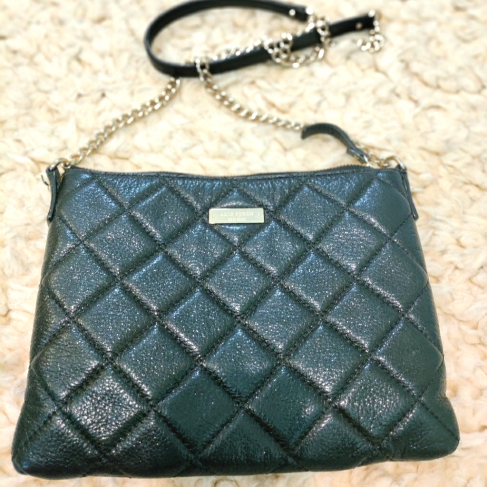 Kate Spade Black Quilt Chain Crossbody Bag